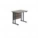 Jemini Rectangular Double Upright Cantilever Desk 800x600x730mm Grey OakBlack KF820338 KF820338