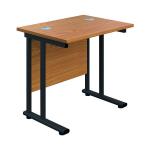 Jemini Rectangular Double Upright Cantilever Desk 800x600x730mm Nova Oak/Black KF820352 KF820352