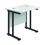 Jemini Rectangular Double Upright Cantilever Desk 800x600x730mm White/Black KF820369 KF820369