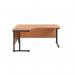 Jemini Radial Left Hand Double Upright Cantilever Desk 1600x1200x730mm Beech/Black KF820376 KF820376