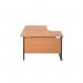 Jemini Radial Left Hand Double Upright Cantilever Desk 1600x1200x730mm Beech/Black KF820376 KF820376