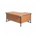 Jemini Radial Left Hand Double Upright Cantilever Desk 1600x1200x730mm Beech/Black KF820376 KF820376