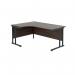 Jemini Radial Left Hand Double Upright Cantilever Desk 1600x1200x730mm Dark Walnut/Black KF820383 KF820383