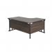 Jemini Radial Left Hand Double Upright Cantilever Desk 1600x1200x730mm Dark Walnut/Black KF820383 KF820383