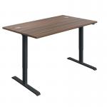 Jemini Economy Single Motor Sit/Stand Desk 1400x800x705-1220mm Dark Walnut/Black KF820400 KF820400