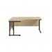 Jemini Radial Left Hand Double Upright Cantilever Desk 1600x1200x730mm Maple/Black KF820406 KF820406