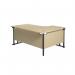 Jemini Radial Left Hand Double Upright Cantilever Desk 1600x1200x730mm Maple/Black KF820406 KF820406