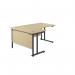 Jemini Radial Left Hand Double Upright Cantilever Desk 1600x1200x730mm Maple/Black KF820406 KF820406