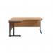 Jemini Radial Left Hand Double Upright Cantilever Desk 1600x1200x730mm Nova Oak/Black KF820413 KF820413