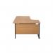 Jemini Radial Left Hand Double Upright Cantilever Desk 1600x1200x730mm Nova OakBlack KF820413 KF820413