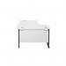 Jemini Radial Left Hand Double Upright Cantilever Desk 1600x1200x730mm White/Black KF820420 KF820420