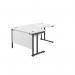 Jemini Radial Left Hand Double Upright Cantilever Desk 1600x1200x730mm White/Black KF820420 KF820420