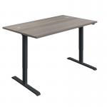 Jemini Economy Single Motor Sit/Stand Desk 1400x800x705-1220mm Grey Oak/Black KF820426 KF820426