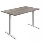 Jemini Economy Single Motor Sit/Stand Desk 1400x800x705-1220mm Grey Oak/White KF820436 KF820436