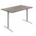 Jemini Economy Single Motor Sit/Stand Desk 1400x800x705-1220mm Grey Oak/White KF820436 KF820436