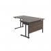 Jemini Radial Right Hand Double Upright Cantilever Desk 1600x1200x730mm Dark Walnut/Black KF820444 KF820444