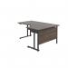 Jemini Radial Right Hand Double Upright Cantilever Desk 1600x1200x730mm Dark WalnutBlack KF820444 KF820444