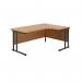 Jemini Radial Right Hand Double Upright Cantilever Desk 1600x1200x730mm Nova OakBlack KF820475 KF820475