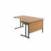 Jemini Radial Right Hand Double Upright Cantilever Desk 1600x1200x730mm Nova OakBlack KF820475 KF820475