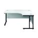 Jemini Radial Right Hand Double Upright Cantilever Desk 1600x1200x730mm White/Black KF820482 KF820482