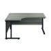 Jemini Radial Left Hand Double Upright Cantilever Desk 1800x1200x730mm Grey Oak/Black KF820512 KF820512