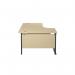 Jemini Radial Left Hand Double Upright Cantilever Desk 1800x1200x730mm MapleBlack KF820529 KF820529