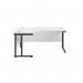 Jemini Radial Left Hand Double Upright Cantilever Desk 1800x1200x730mm WhiteBlack KF820543 KF820543
