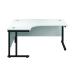 Jemini Radial Left Hand Double Upright Cantilever Desk 1800x1200x730mm White/Black KF820543 KF820543