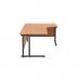 Jemini Radial Right Hand Double Upright Cantilever Desk 1800x1200x730mm Beech/Black KF820550 KF820550