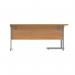 Polaris Left Hand Radial SU Cantilever Desk 1600x1200x730mm Norwegian Beech/Silver KF821380 KF821380