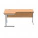 Polaris Left Hand Radial SU Cantilever Desk 1600x1200x730mm Norwegian Beech/Silver KF821380 KF821380