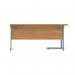 Polaris Left Hand Radial SU Cantilever Desk 1600x1200x730mm Norwegian BeechSilver KF821380 KF821380