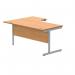 Polaris Right Hand Radial SU Cantilever Desk 1600x1200x730mm Norwegian Beech/Silver KF821390 KF821390