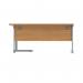 Polaris Right Hand Radial SU Cantilever Desk 1600x1200x730mm Norwegian Beech/Silver KF821390 KF821390