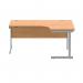 Polaris Right Hand Radial SU Cantilever Desk 1600x1200x730mm Norwegian Beech/Silver KF821390 KF821390