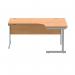 Polaris Right Hand Radial SU Cantilever Desk 1600x1200x730mm Norwegian BeechSilver KF821390 KF821390