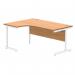 Polaris Left Hand Radial SU Cantilever Desk 1600x1200x730mm Norwegian Beech/White KF821400 KF821400