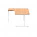 Polaris Left Hand Radial SU Cantilever Desk 1600x1200x730mm Norwegian Beech/White KF821400 KF821400