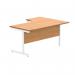 Polaris Left Hand Radial SU Cantilever Desk 1600x1200x730mm Norwegian Beech/White KF821400 KF821400