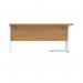 Polaris Left Hand Radial SU Cantilever Desk 1600x1200x730mm Norwegian Beech/White KF821400 KF821400