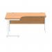 Polaris Left Hand Radial SU Cantilever Desk 1600x1200x730mm Norwegian Beech/White KF821400 KF821400