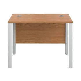 VOW Jemini Rectangular Goal Post Desk 1000x600x730mm Nova OakWhite KF821410 KF821410