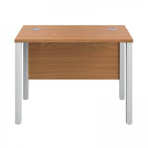 VOW Jemini Rectangular Goal Post Desk 1000x600x730mm Nova OakWhite