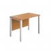 Jemini Rectangular Goal Post Desk 1000x600x730mm Grey Oak/White KF821373