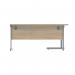 Polaris Left Hand Radial Single Upright Cantilever Desk 1600x1200x730mm Canadian Oak/Silver KF821420 KF821420