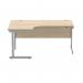 Polaris Left Hand Radial Single Upright Cantilever Desk 1600x1200x730mm Canadian Oak/Silver KF821420 KF821420