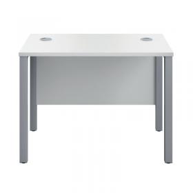 VOW Jemini Rectangular Goal Post Desk 1000x600x730mm WhiteSilver KF821427 KF821427
