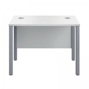 VOW Jemini Rectangular Goal Post Desk 1000x600x730mm WhiteSilver