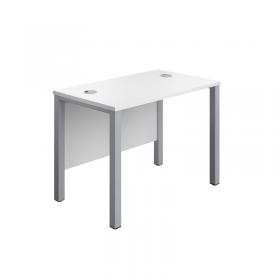 Jemini Rectangular Goal Post Desk 1000x600x730mm White/Silver KF821427 KF821427