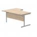 Polaris Right Hand Radial SU Cantilever Desk 1600x1200x730mm Canadian Oak/Silver KF821430 KF821430